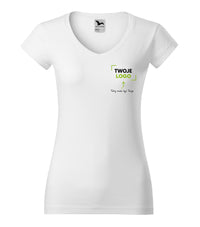 Fit V-neck — biały