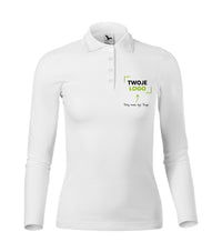 Pique Polo LS — biały