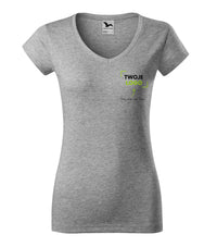 Fit V-neck — ciemnoszary melanż