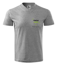 V-neck — ciemnoszary melanż