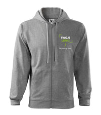 Trendy Zipper — ciemnoszary melanż