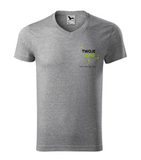 Slim Fit V-neck — ciemnoszary melanż