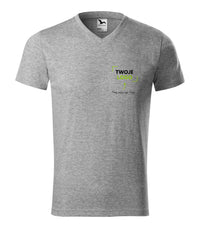 Heavy V-neck — ciemnoszary melanż