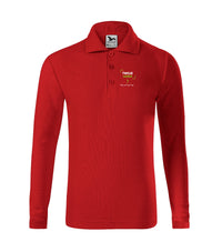 Pique Polo LS — czerwony
