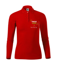 Pique Polo LS — czerwony