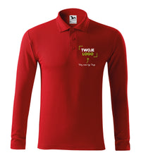 Pique Polo LS — czerwony