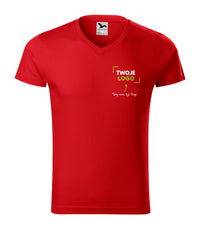 Slim Fit V-neck — czerwony