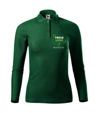 Pique Polo LS — dark green