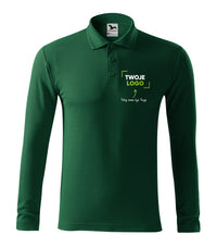 Pique Polo LS — dark green