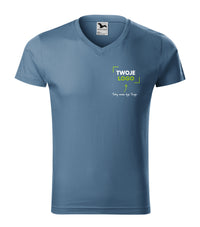 Slim Fit V-neck — denim