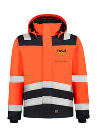 Midi Parka High Vis Bicolor — fluorescencyjny pomarańczowy