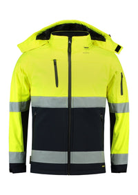 Bi-color EN ISO 20471 Softshell — fluorescencyjny żółty
