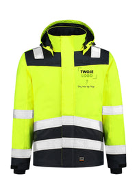 Midi Parka High Vis Bicolor — fluorescencyjny żółty