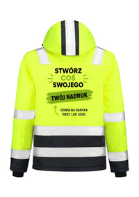 Midi Parka High Vis Bicolor — fluorescencyjny żółty (2)
