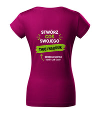 Fit V-neck — fuchsia red (2)