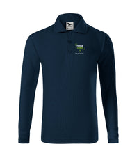 Pique Polo LS — granatowy