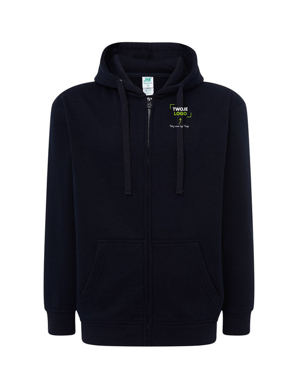 Bluza męska z haftem logo — bawełna z poliestrem 290 g · JHK SWUA HOOD
