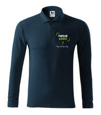 Pique Polo LS — granatowy