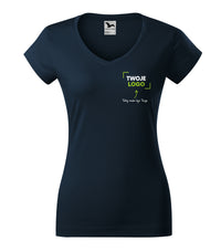Fit V-neck — granatowy