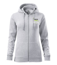 Trendy Zipper — jasnoszary melanż