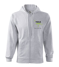 Trendy Zipper — jasnoszary melanż