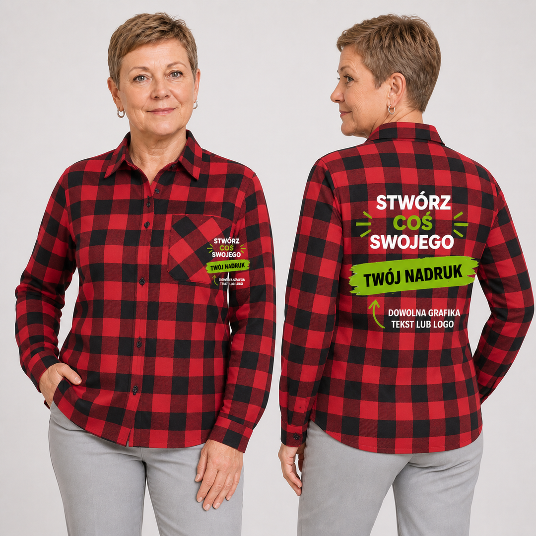 Koszula z własnym nadrukiem — bawełna 170 g · JHK FLANELOWA