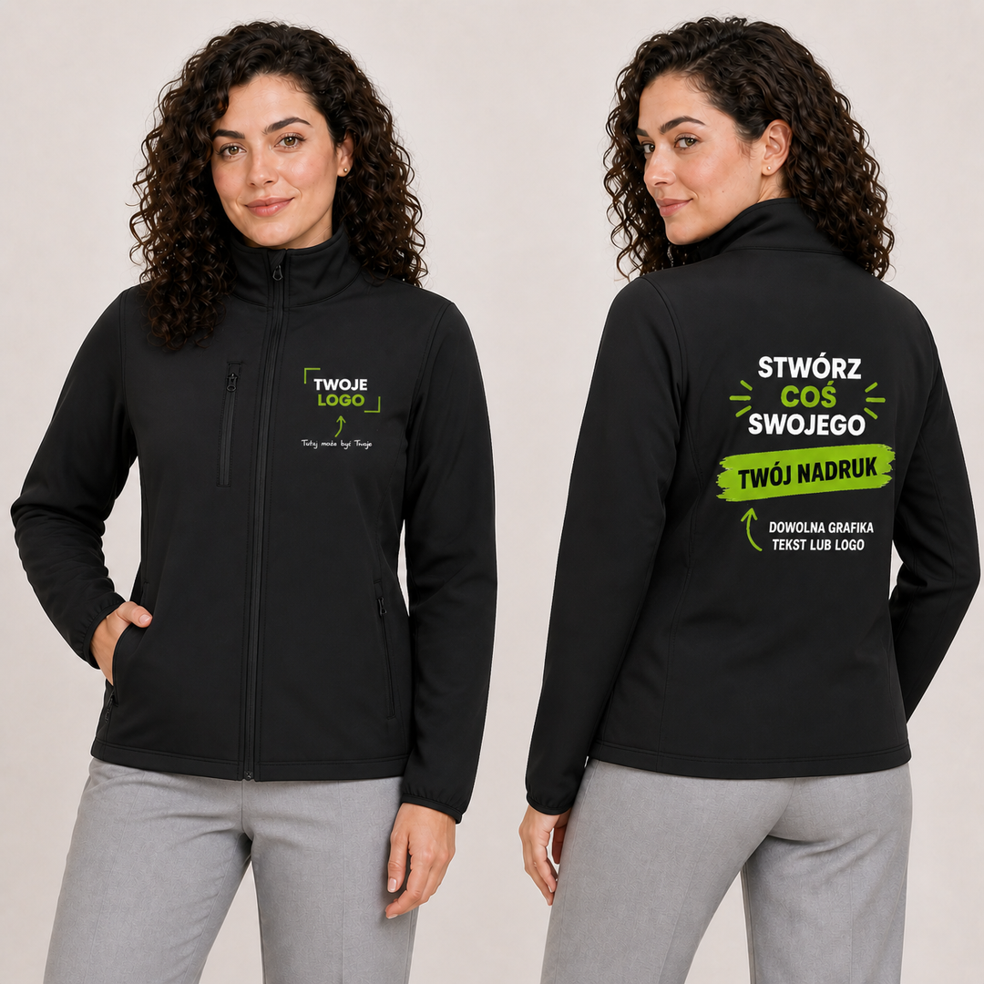 Kurtka softshell z własnym nadrukiem — poliester 270 g · JHK JT SOFTJAC
