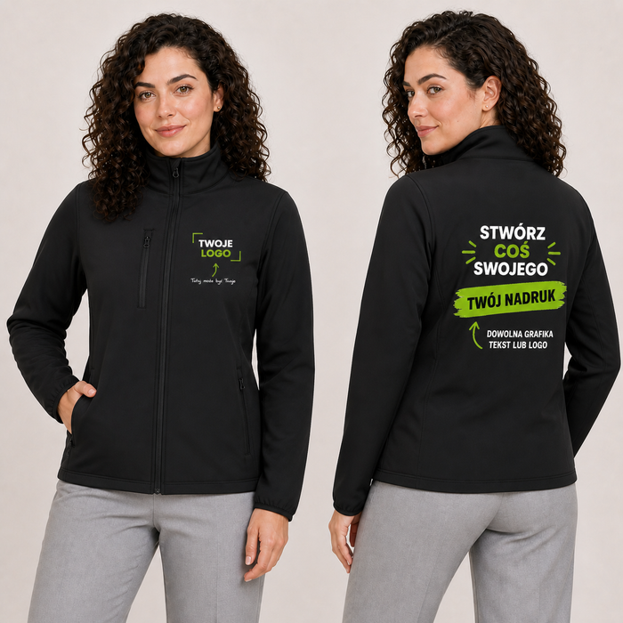 Kurtka softshell z własnym nadrukiem — poliester 270 g · JHK JT SOFTJAC