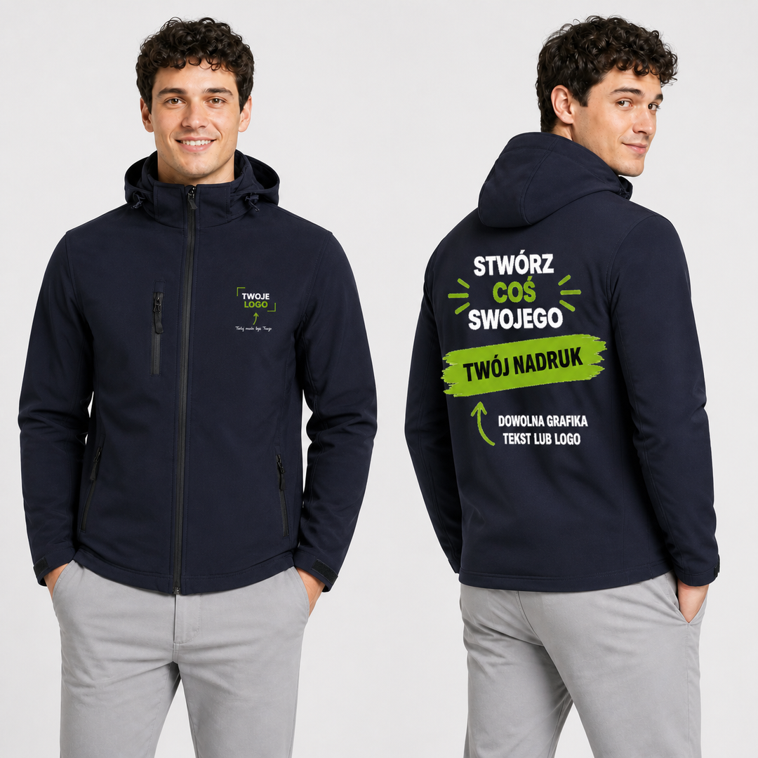 Kurtka softshell z własnym nadrukiem — poliester 300 g · JHK MOONTEX KING