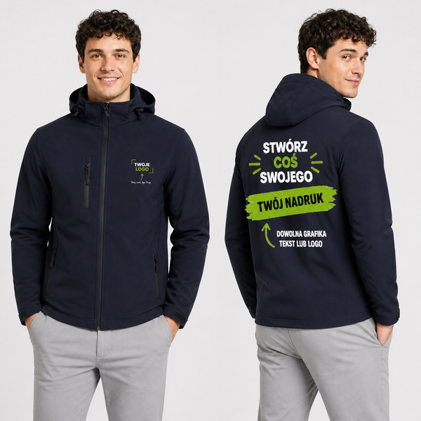 Kurtka softshell z własnym nadrukiem — poliester 300 g · JHK MOONTEX KING