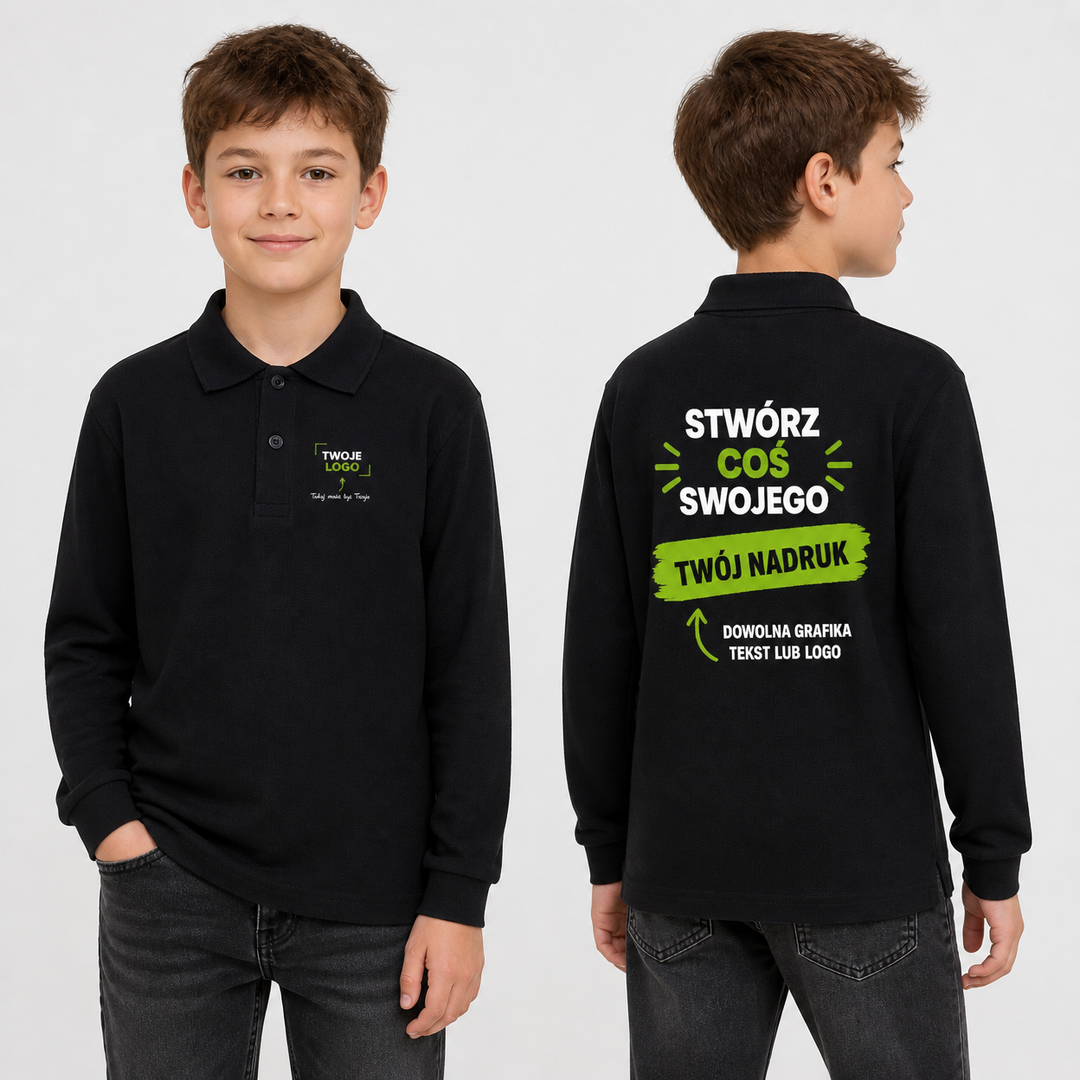 Koszulka polo dziecięca z własnym nadrukiem — bawełna 210 g · JHK PKID 210 LS