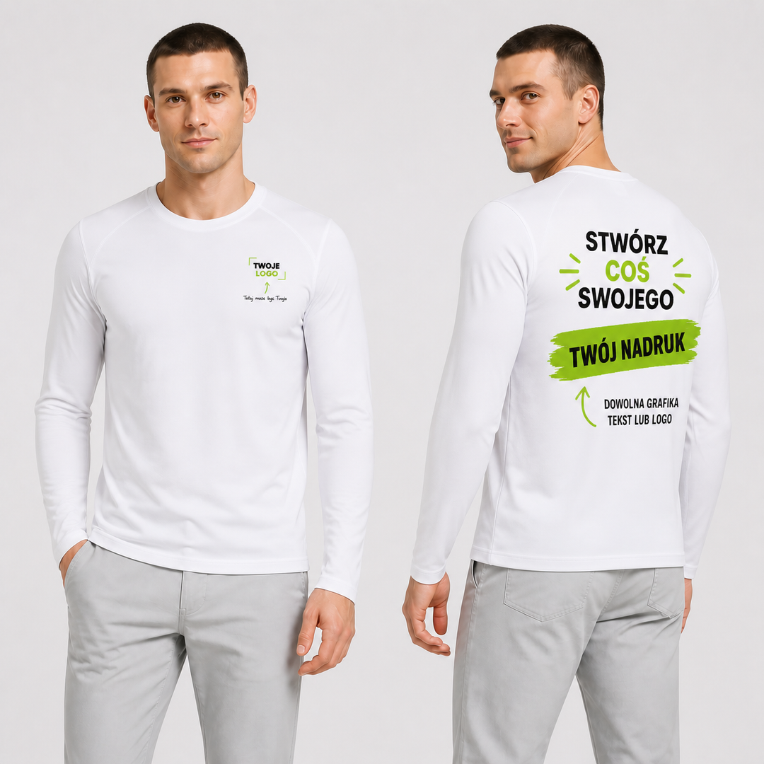 Koszulka męska z własnym nadrukiem — poliester 130 g · JHK SPORT MAN LS