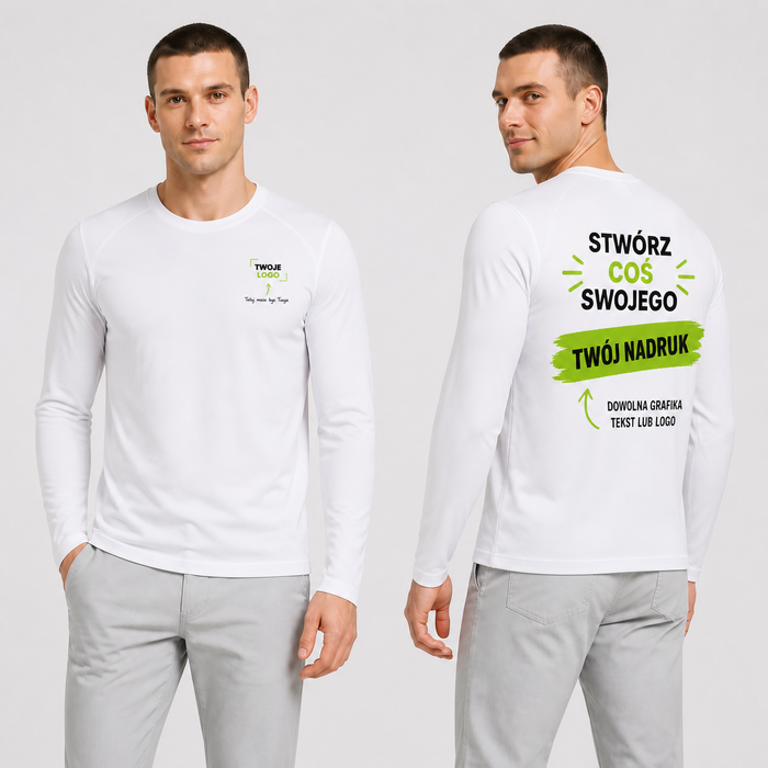 Koszulka męska z własnym nadrukiem — poliester 130 g · JHK SPORT MAN LS