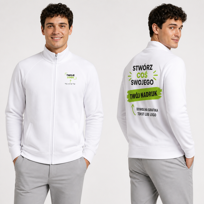 Bluza męska z własnym nadrukiem — bawełna z poliestrem 290 g · JHK SWRA FUZIP