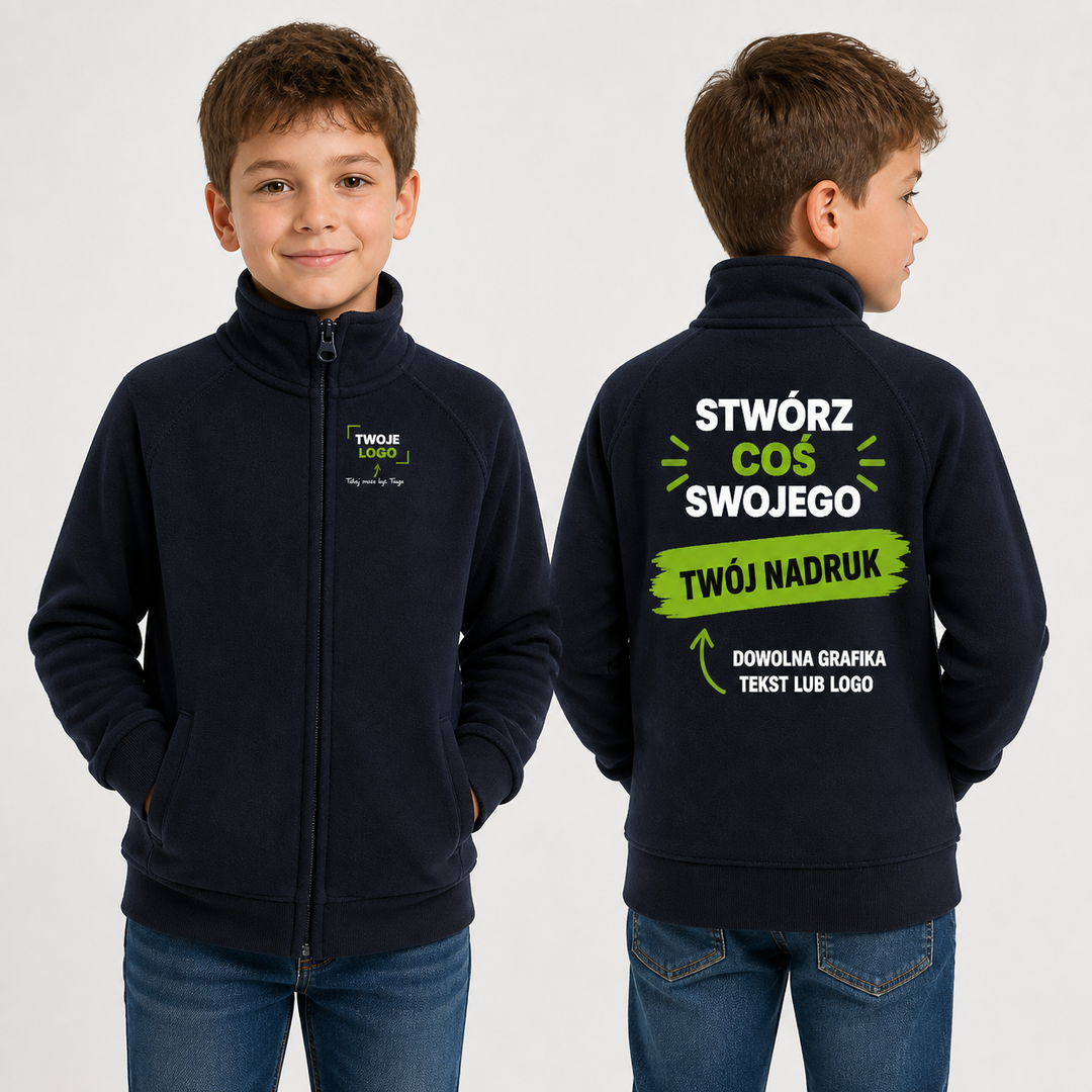 Bluza dziecięca z własnym nadrukiem — bawełna z poliestrem 290 g · JHK SWRK FUZIP