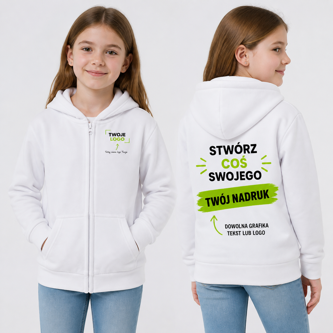 Bluza dziecięca z własnym nadrukiem — bawełna z poliestrem 290 g · JHK SWRK HOOD