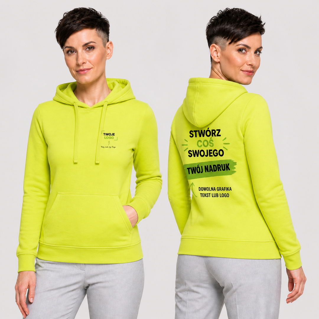 Bluza damska z własnym nadrukiem — bawełna z poliestrem 290 g · JHK SWUL KNG
