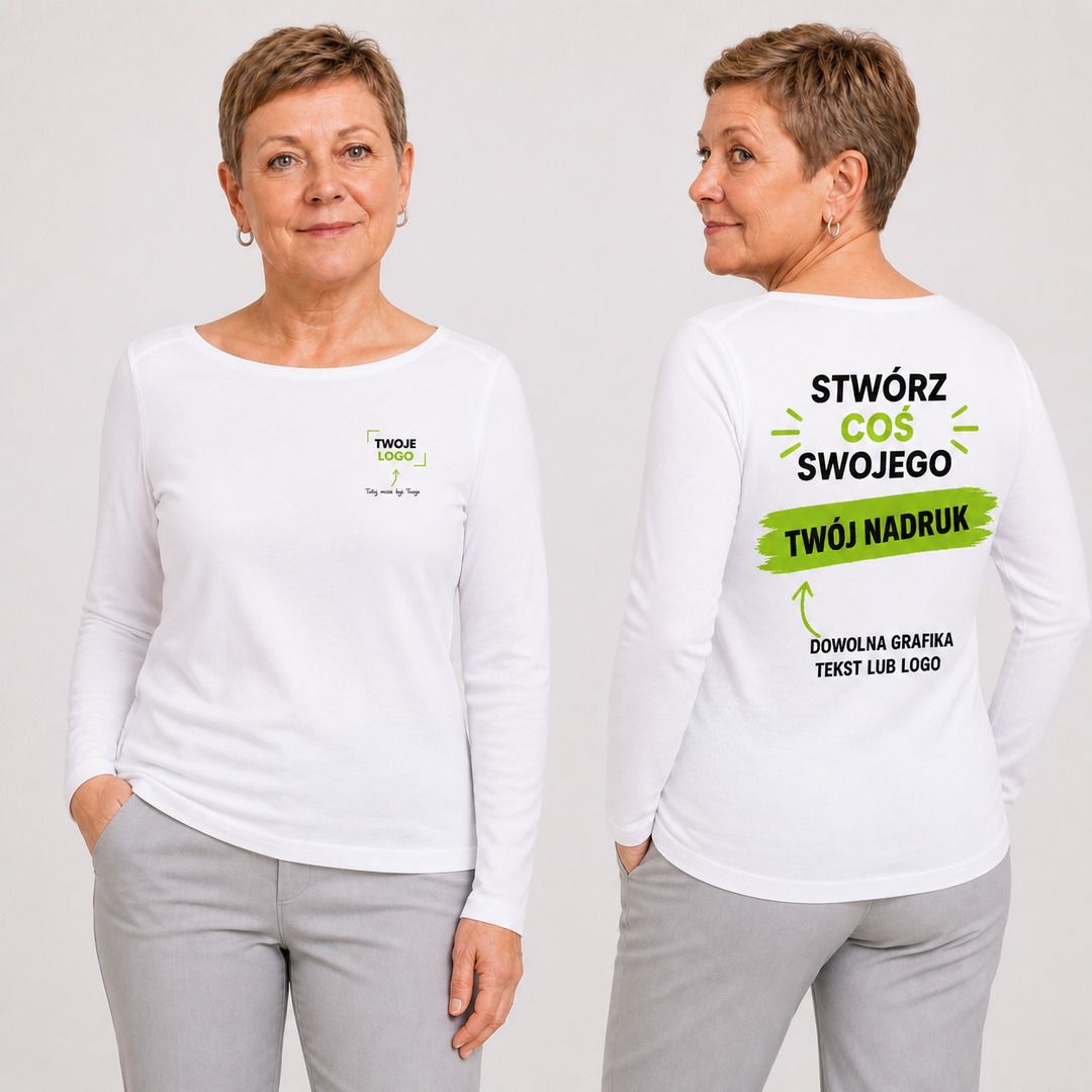 Koszulka damska z własnym nadrukiem — bawełna z wiskozą 120 g · JHK TSUL MLDV