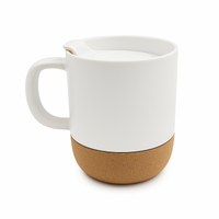 Kubek z korkową podstawką 300 ml — biały