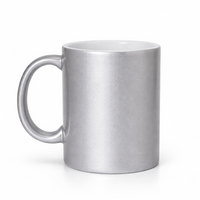 Kubek metaliczny z nadrukiem 330 ml — srebrny