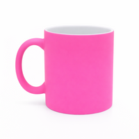 Kubek neonowy z nadrukiem 330 ml — różowy