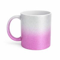 Kubek cieniowany ombre z nadrukiem 330 ml — różowo-srebrny