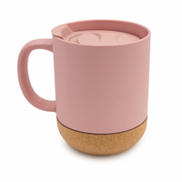 Kubek z korkową podstawką 300 ml — różowy