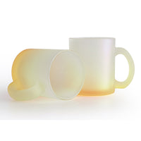 Kubek szklany z nadrukiem 330 ml — szroniony żółty (2)