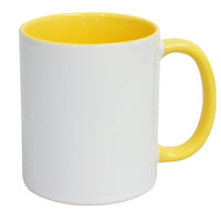 Kubek z kolorowym wnętrzem i uchem 330 ml — żółty (2)