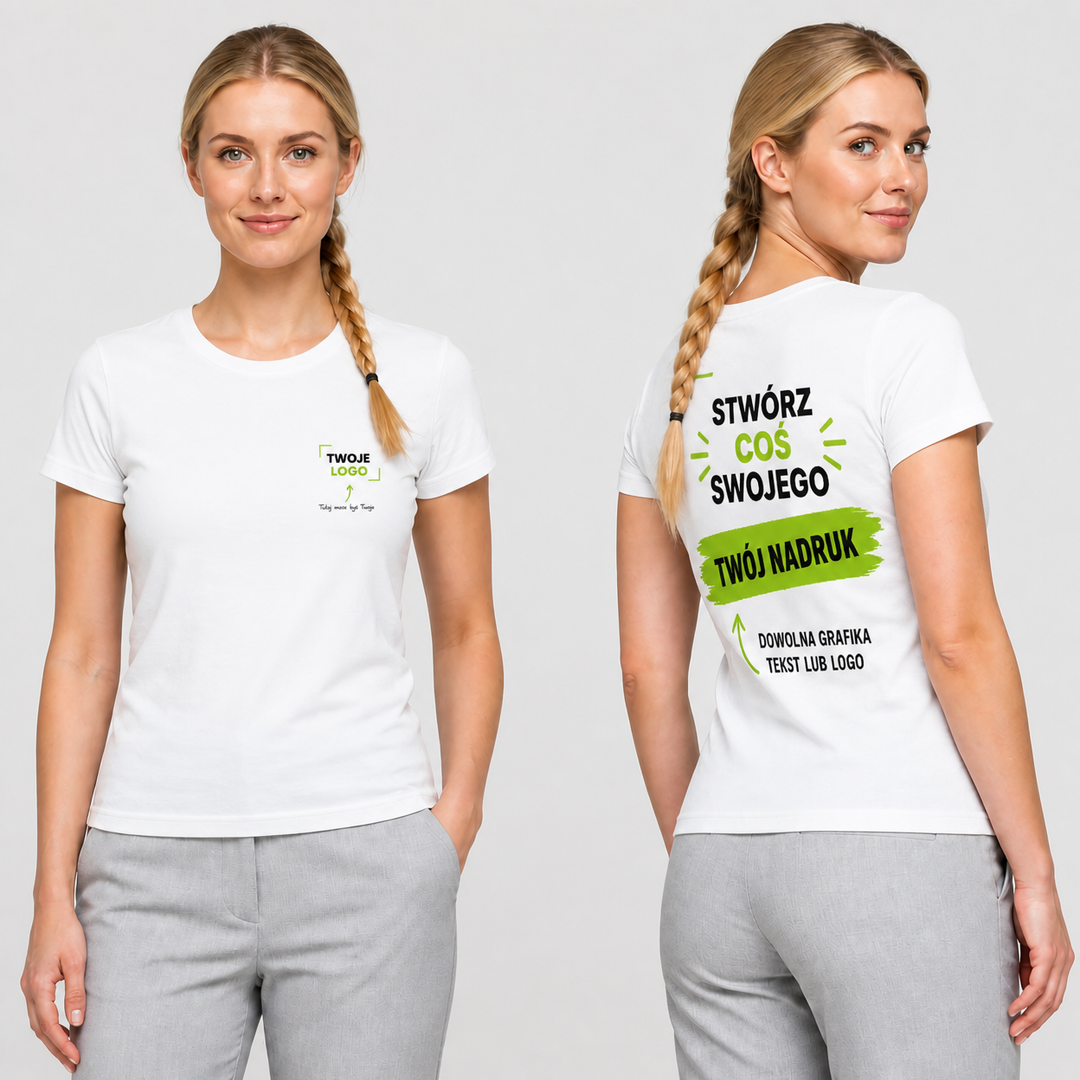 Koszulka damska z własnym nadrukiem — bawełna 160 g · MALFINI Basic Free