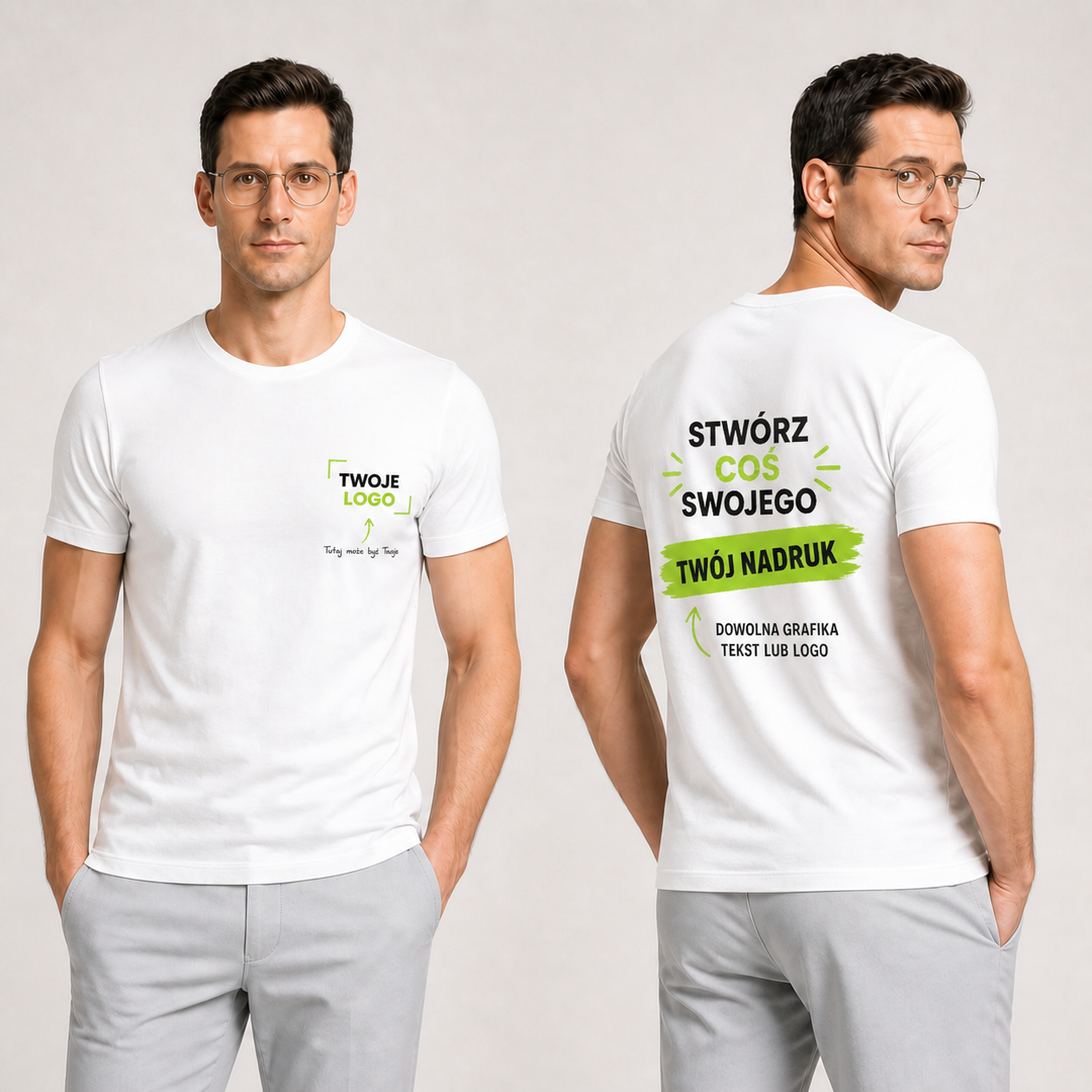 Koszulka męska z własnym nadrukiem — bawełna 160 g · MALFINI Basic Recycled