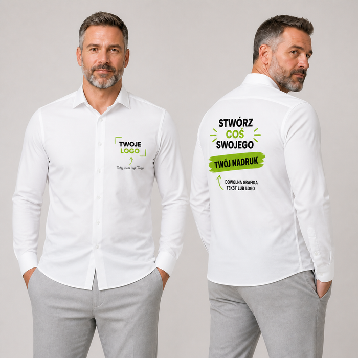 Koszula męska z własnym nadrukiem — bawełna z poliestrem 130 g · Tricorp Fitted Shirt
