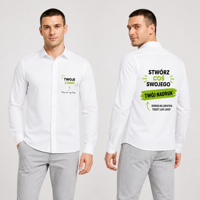 Koszula męska z własnym nadrukiem — bawełna z poliestrem 110 g · Tricorp Fitted Stretch Shirt