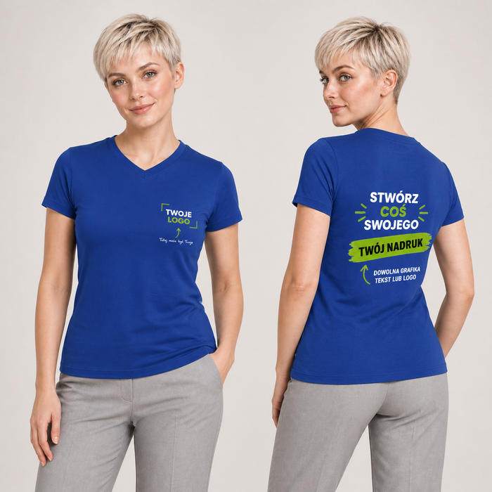 Koszulka z własnym nadrukiem — bawełna 200 g · MALFINI Heavy V-neck
